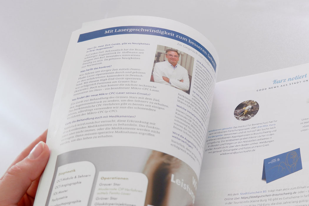 Magazin mit einem Interview mit Dr. med. Dirk Genee Facharzt der Augenheilkunde
